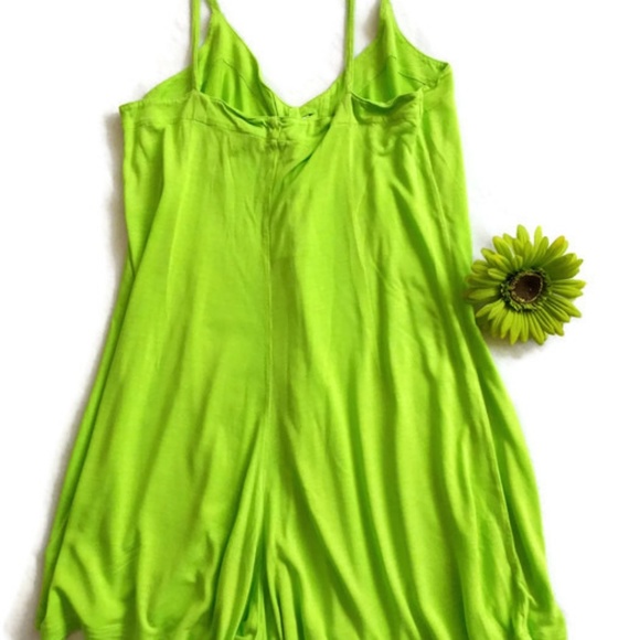 Solola Electric Green Button Down Romper sz.2 #173 - Picture 3 of 5